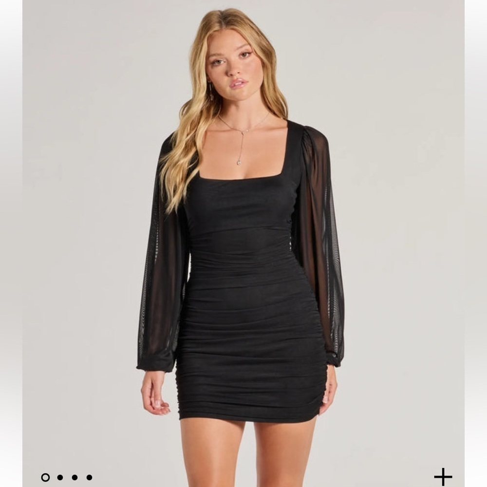Windsor Black Forever Chic Long Sleeve Mesh Mini Dress Size XS